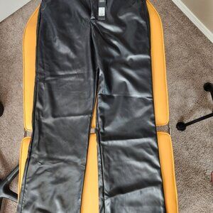 Fashion Nova Black Faux Leather Trousers